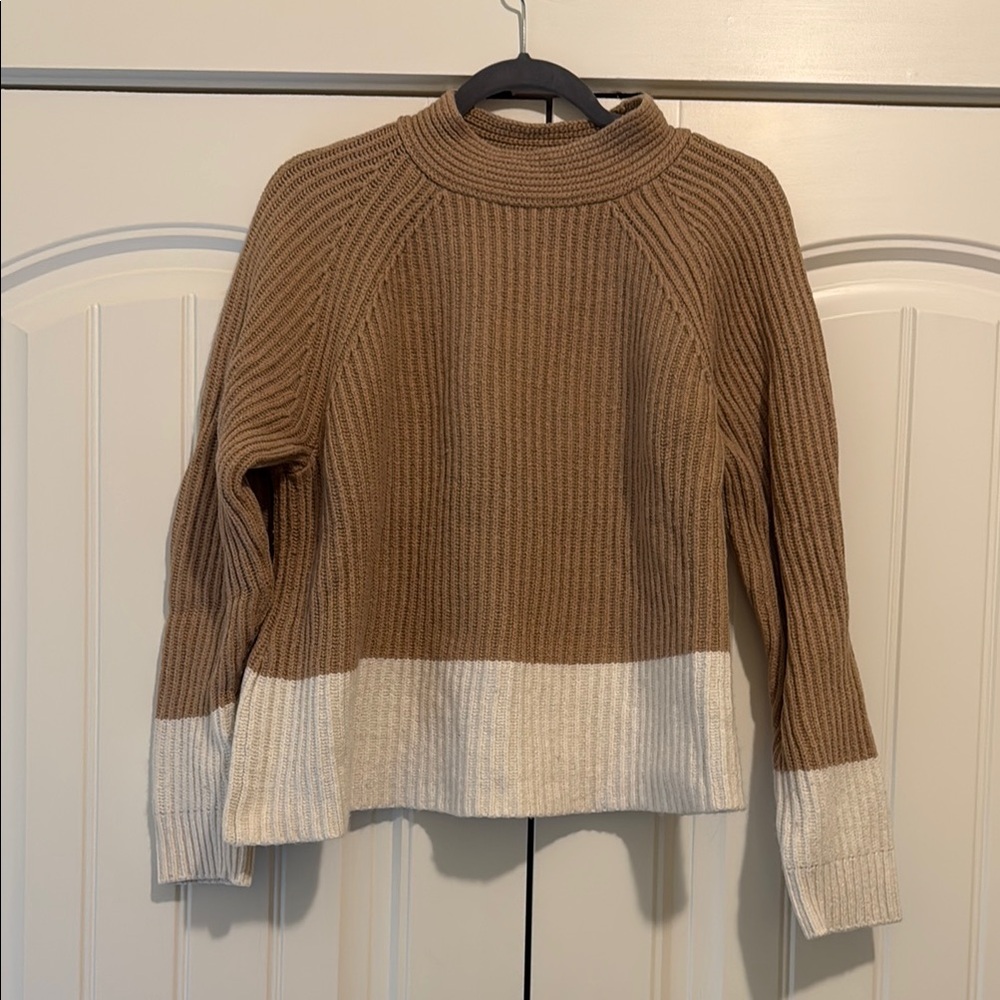 Banana Republic Brown and Cream Turtleneck Sweater